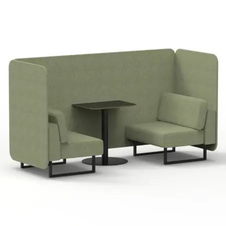 Brixworth Bench Booth With Black Table In Single Tone